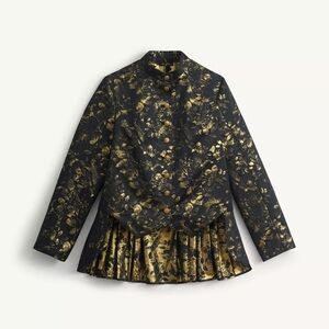 NWT Zara X Kate Moss Metallic Jacquard Top/Jacket